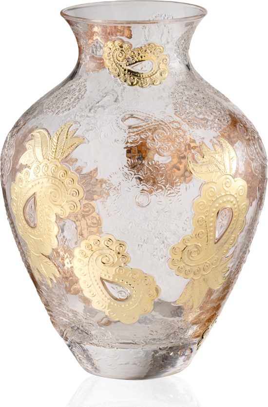 10612727 IVV Ваза IVV "Пашмина" 30,5см (золотист. узор) Стекло 