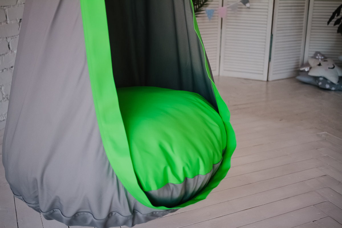 Подвесное кресло-кокон серо-салатовое ПОКАЧАЙКА  326713 Серый Santreyd  - Вид №2