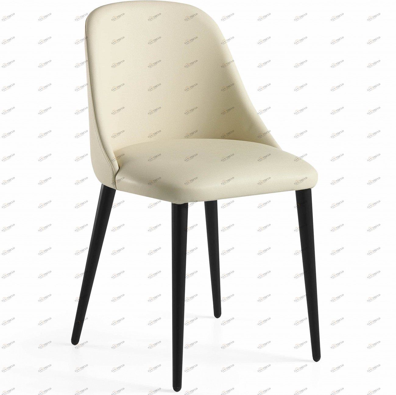 Мягкий стул кожаный кремовый CPMK125-CREMA от Angel Cerda ANGEL CERDA  241759 Бежевый 