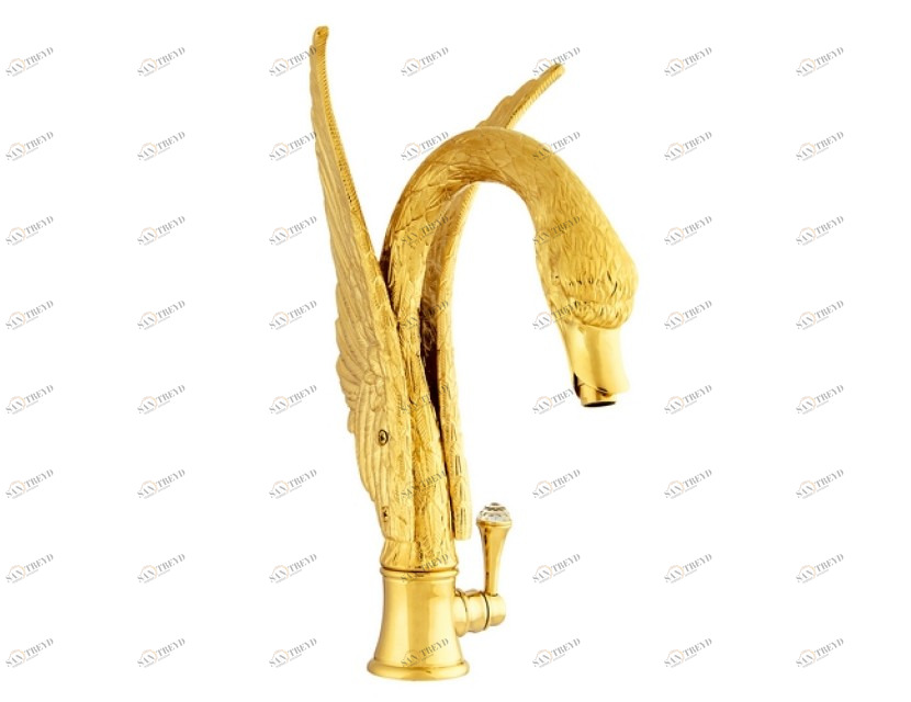 039244.A00.50 Смеситель для умывальника с прогрессивным дизайном и кристаллами сваровски Яркий хром Mestre Swan