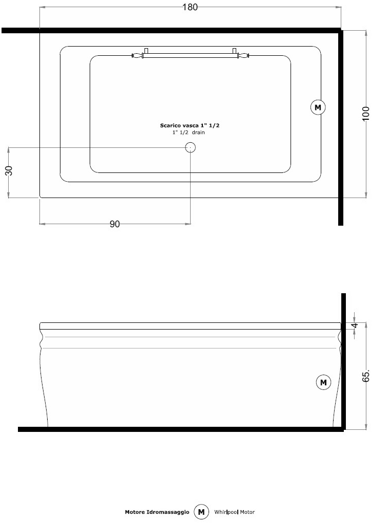 Gruppo Treesse Прямоугольная ванна с гидромассажем Vasche in stile classico sun-id-1385858 - Вид №2
