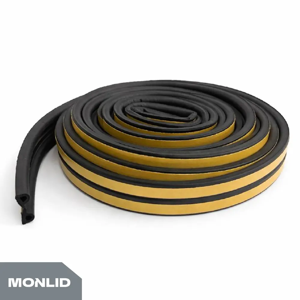 Уплотнитель EPDM для окон и дверей самоклеящийся Monlid P-профиль 6 м цвет черный 89434444 STLM-2132547  - Вид №4