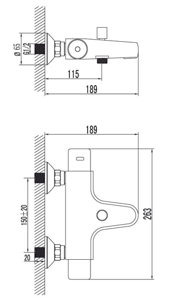 LM7732C Смеситель для ванной и душа LEMARK THERMO - Вид №1