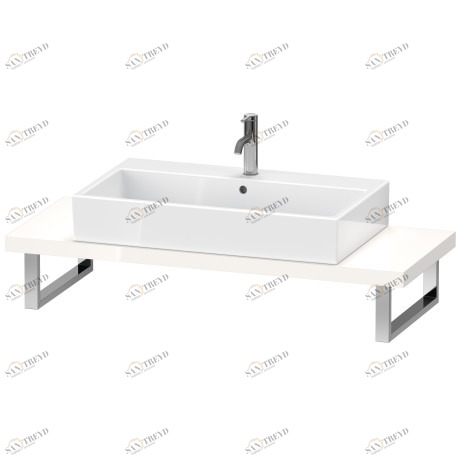 BR100C02222 Brioso Консоль для накладной и встраиваемой сверху раковины компакт Белый глянцевый декор Duravit