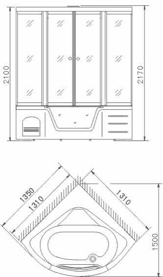 A-0819 Душевой бокс Appollo A Santreyd - Вид №1