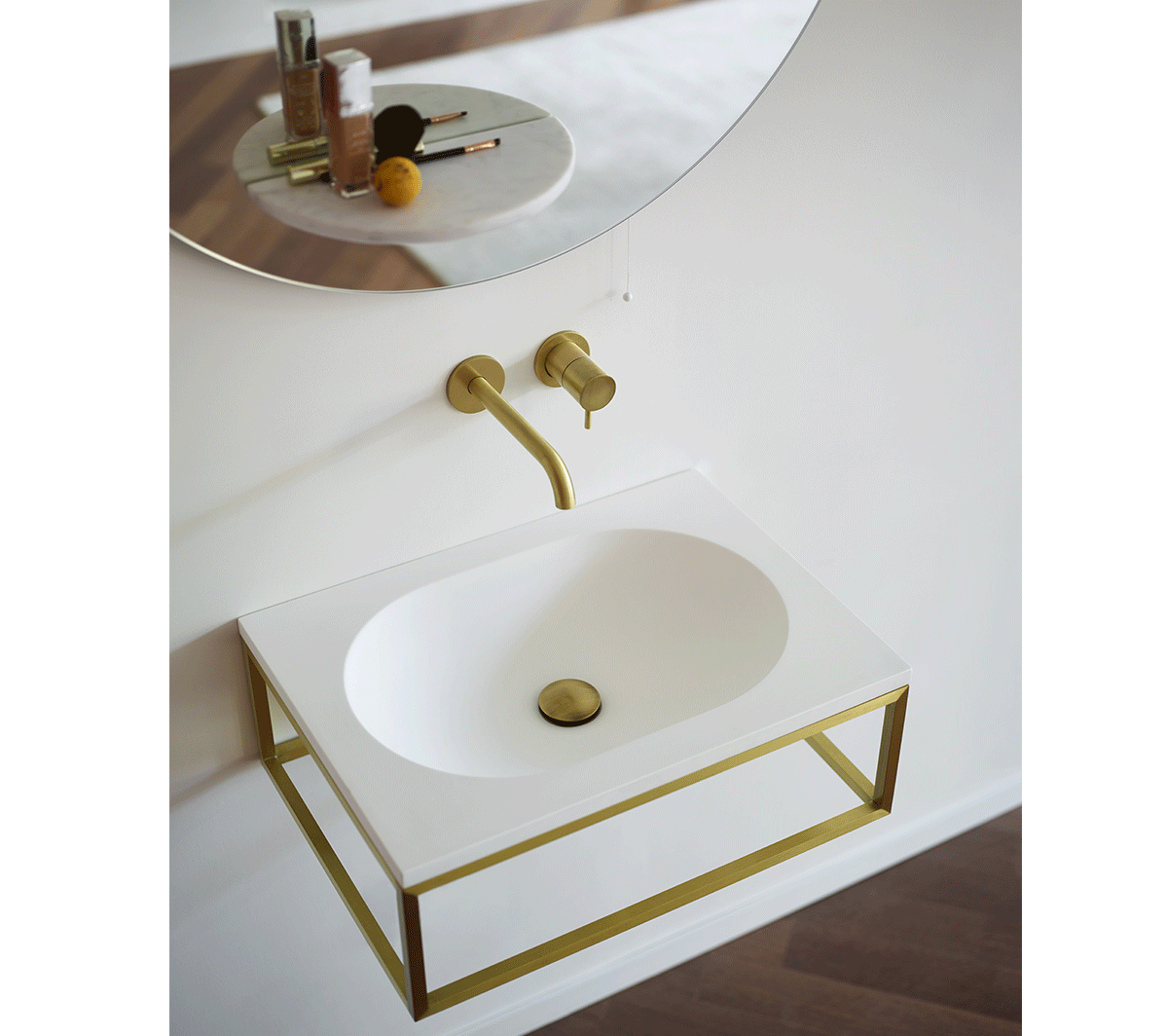 gs1ot-ss Подвесная раковина настенная прямоугольная Ex.T Frame бронзовая - Вид №3