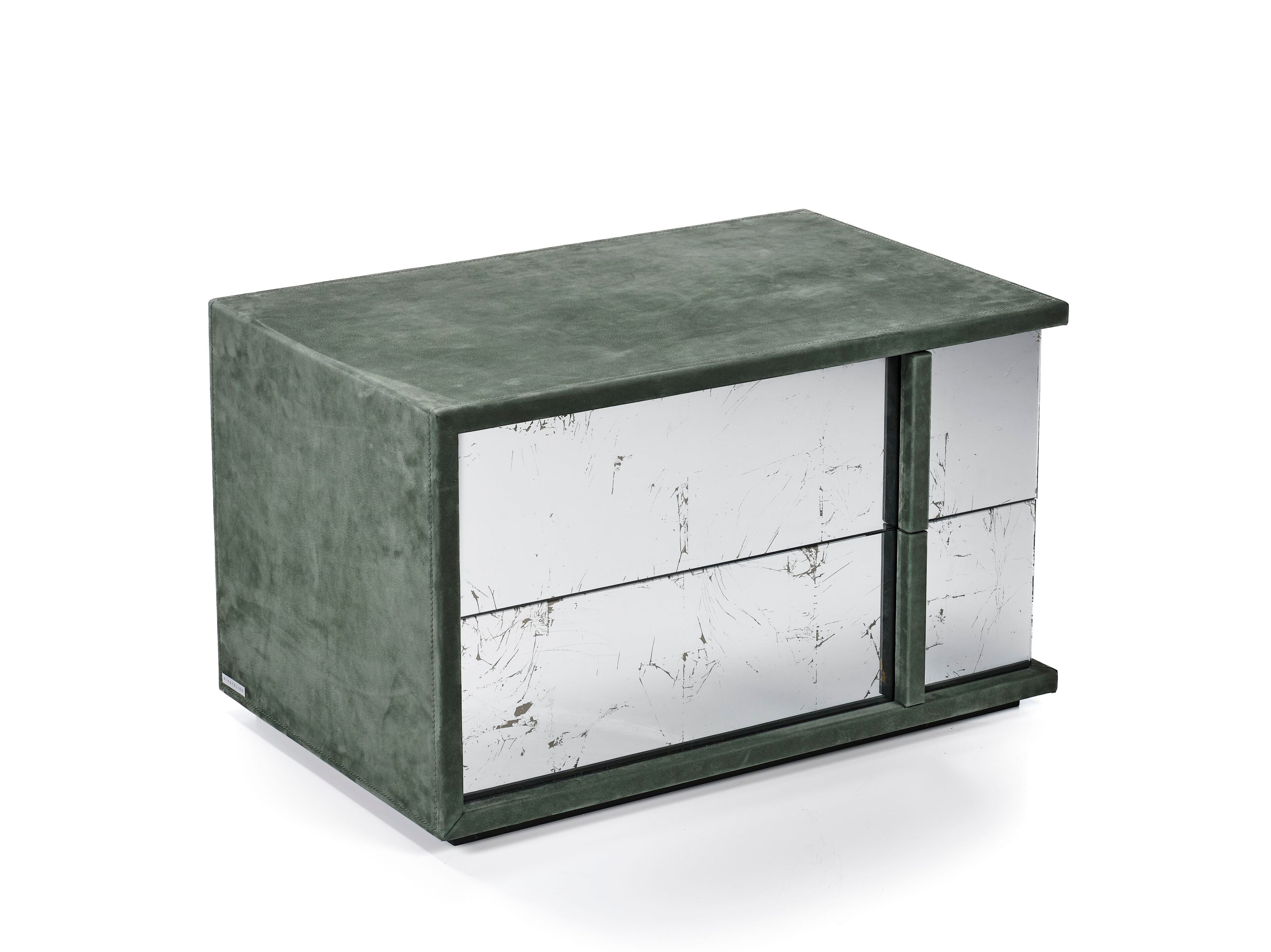 Тумбочка из дерева и стекла RIVATELIER CUBE ARCH-00101524