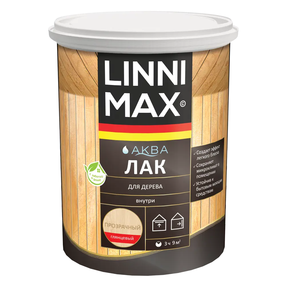 Прозрачный глянцевый лак Linnimax для дерева 0.9 л 89349638 STLM-0858805 - Вид №1