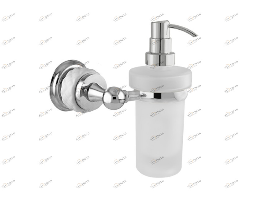 065586.R00.01 Дозатор мыла настенный из белого фарфора Золото 24К Mestre 