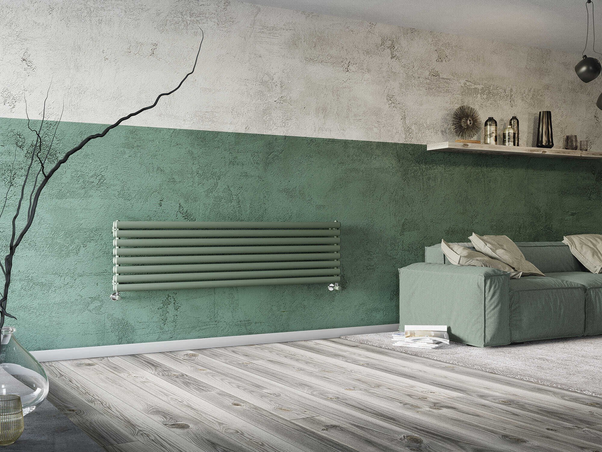 Горизонтальный стальной мебельный радиатор с двойным рангом эллиптических трубчатых элементов Irsap Ellipsis ARCH-00021347 - Вид №1