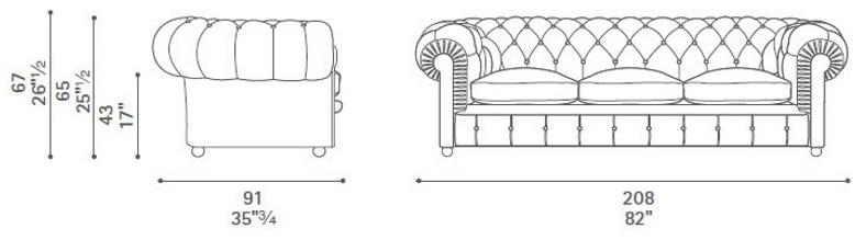 Poltrona Frau Стеганый 3-х местный диван La collezione - divani e poltrone sun-id-1420703 - Вид №3