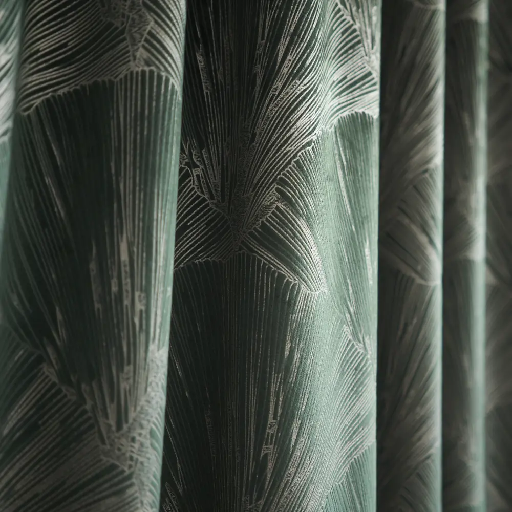 Штора на ленте Цветок 160x260 см цвет зеленый WITERRA STLM-2019854 - Вид №3