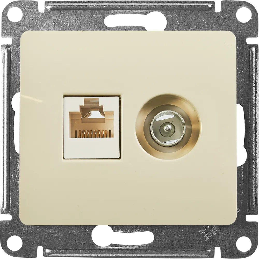 Schneider Electric Glossa - Двойная компьютерная розетка RJ45 с TV-выходом 86710166 STLM-0070786
