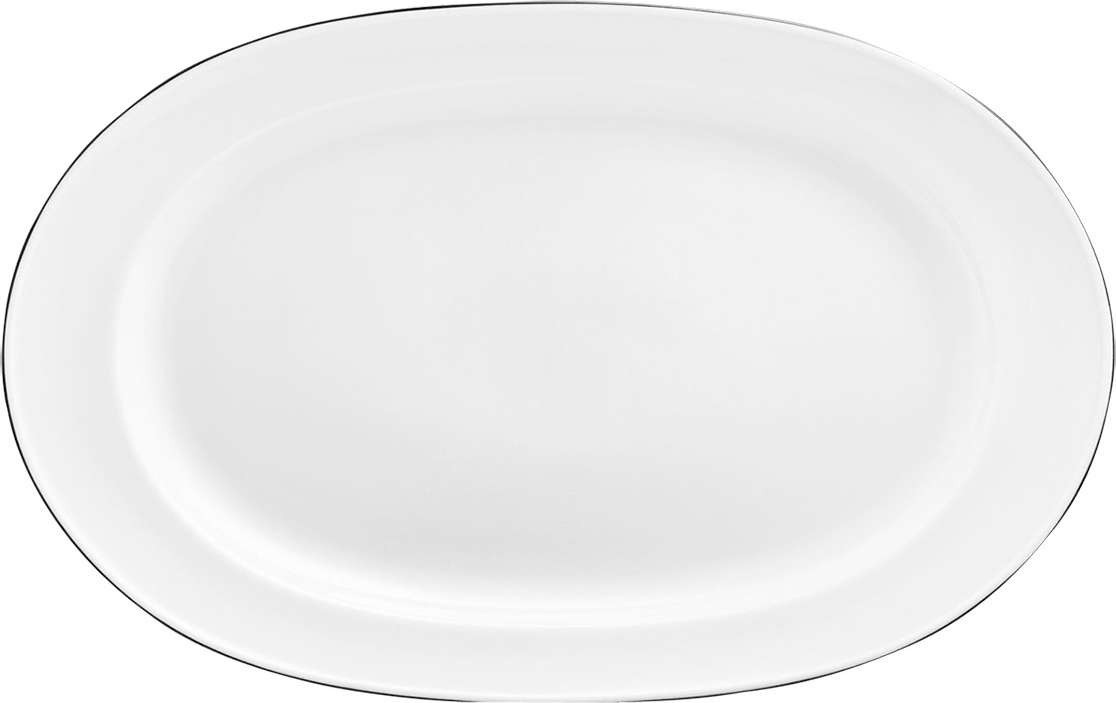 10642828 Furstenberg Блюдо овальное Furstenberg "Вагенфельд" 33см (с чёрным кантом) Фарфор 