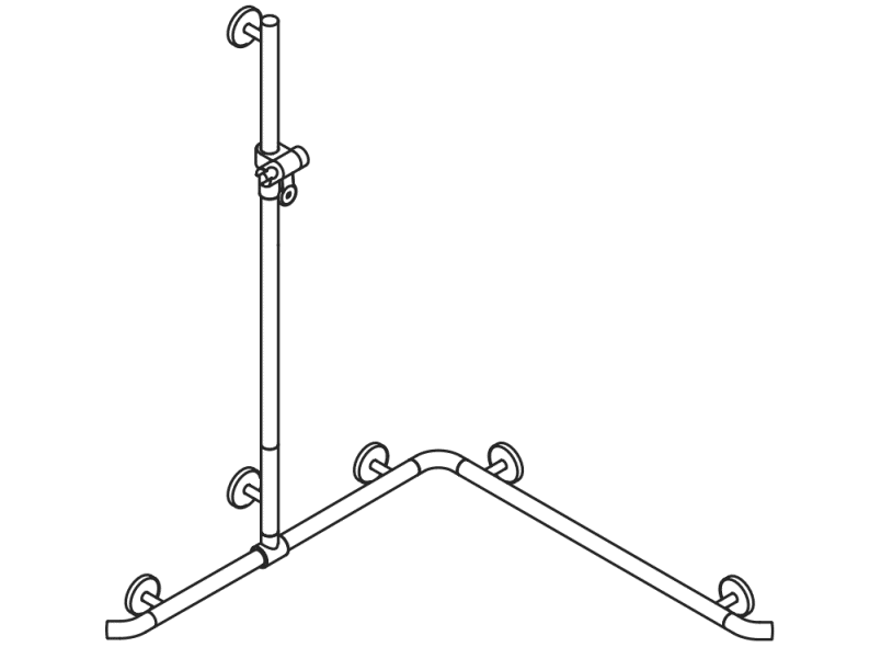 950.35.34054 Поручень для душа с выдвижным держателем для душа теплое прикосновение HEWI Greifen  - Вид №2