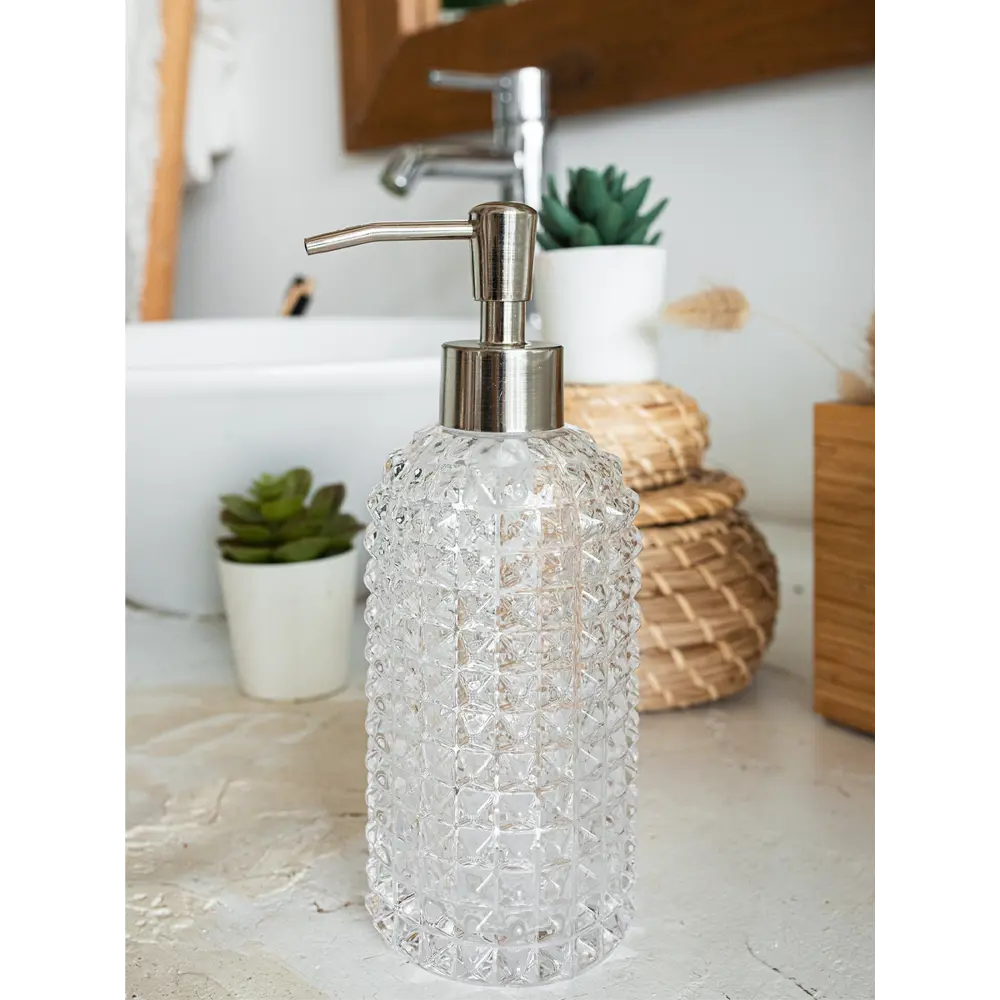 Стеклянный дозатор для мыла PROFFI HOME с хромированным носиком 85323587 Glass STLM-0061372 - Вид №4