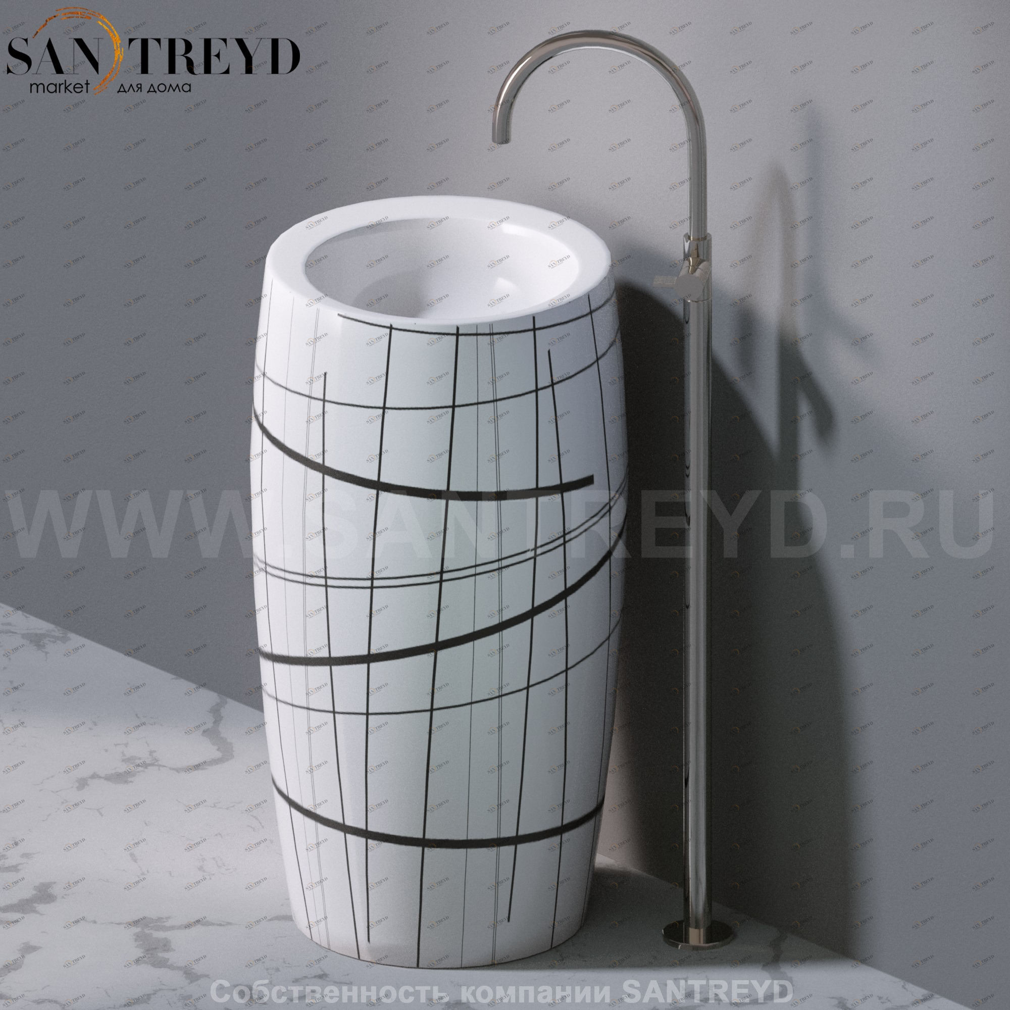 L100T0R0VT.415 Напольная раковина стоящая круглая A. e T. Italia SPOT AeT ITALIA TOTEM