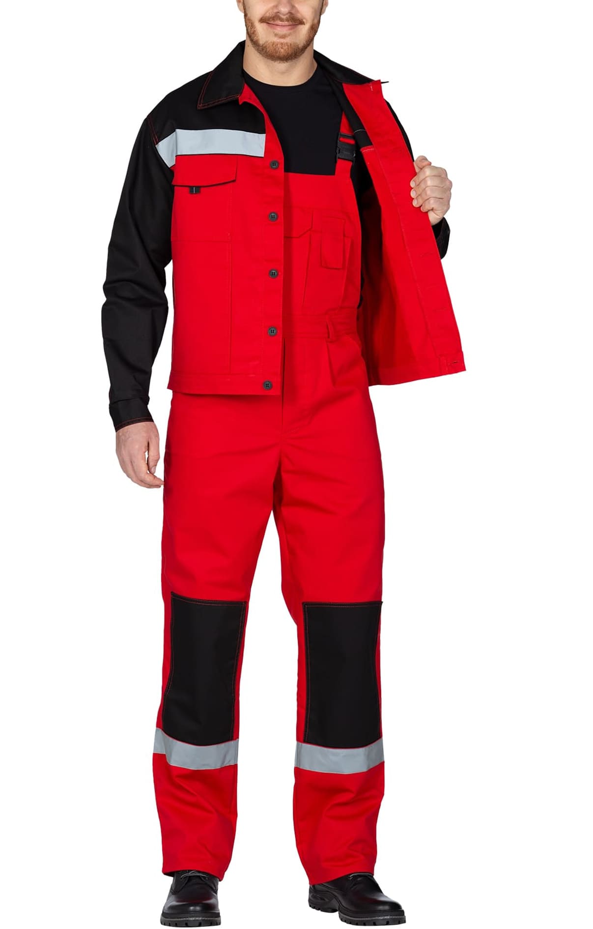 65178 Костюм "Мастер-Люкс" красный с черным  Летняя спецодежда  размер 56-58/170-176  - Вид №7