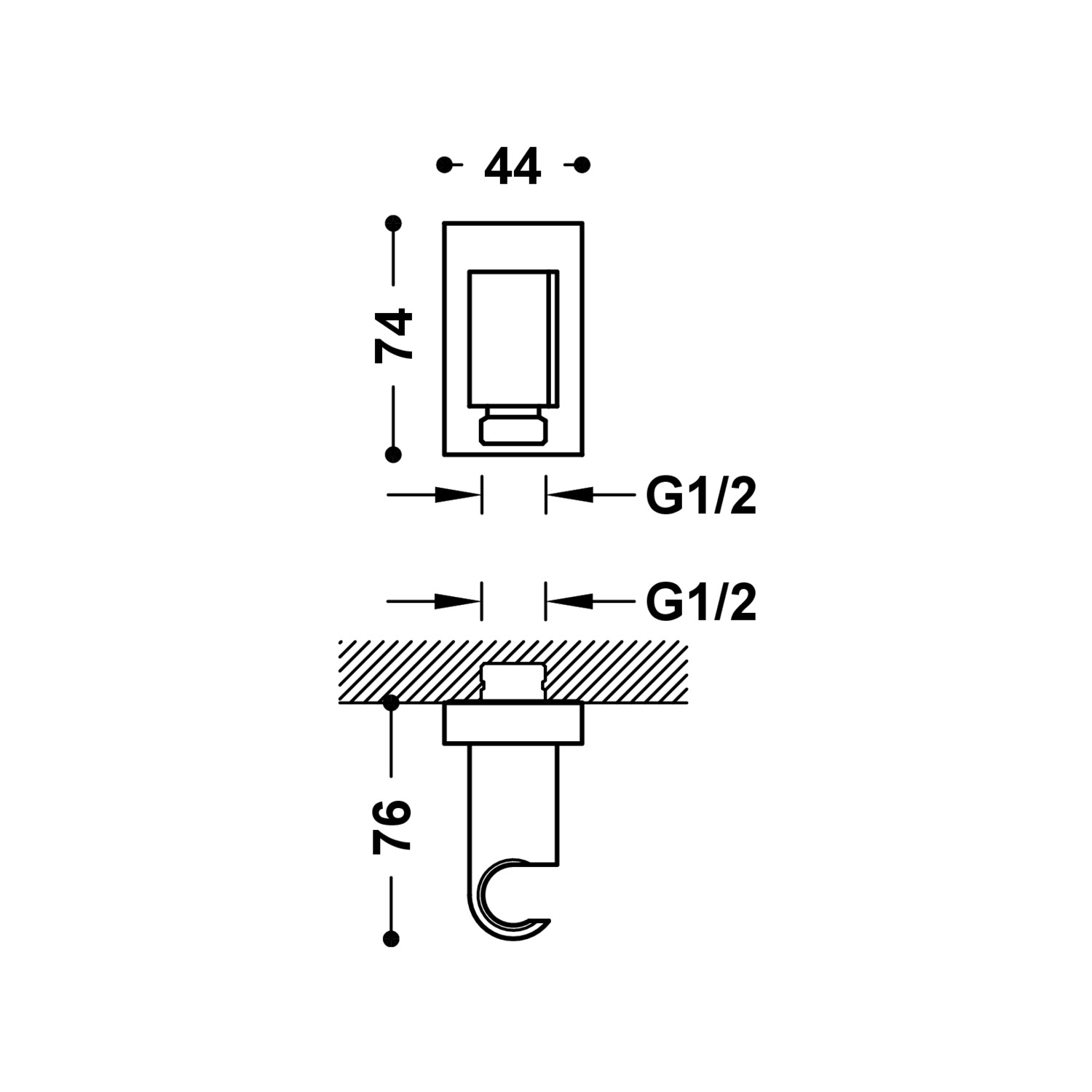 Стационарная опора с подачей воды для ручного душа и шланга-20718201 TRES RICAMBI - Вид №1