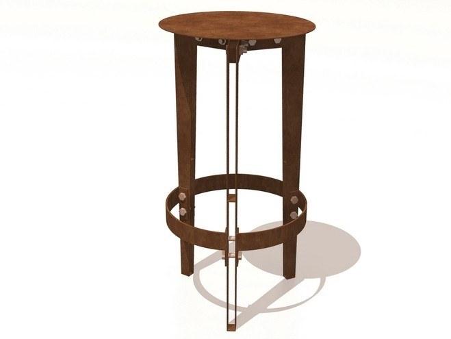 TrackDesign Высокий круглый стол из стали Corten ™ Leggero Tt0646002 - Вид №1