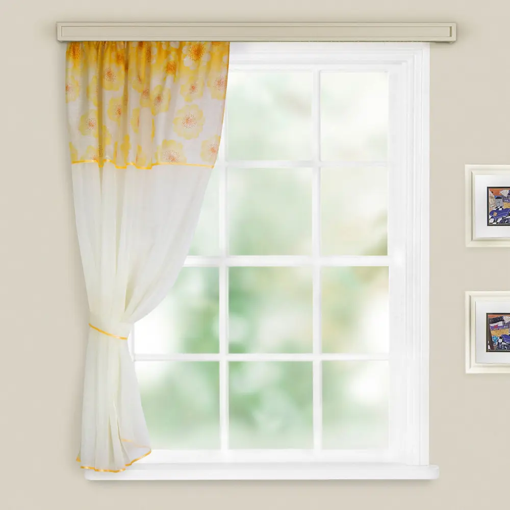 Тюль на ленте для кухни «Кристалл» 140х160 см цвет жёлтый 18202831 STLM-2086918 Santreyd  - Вид №3