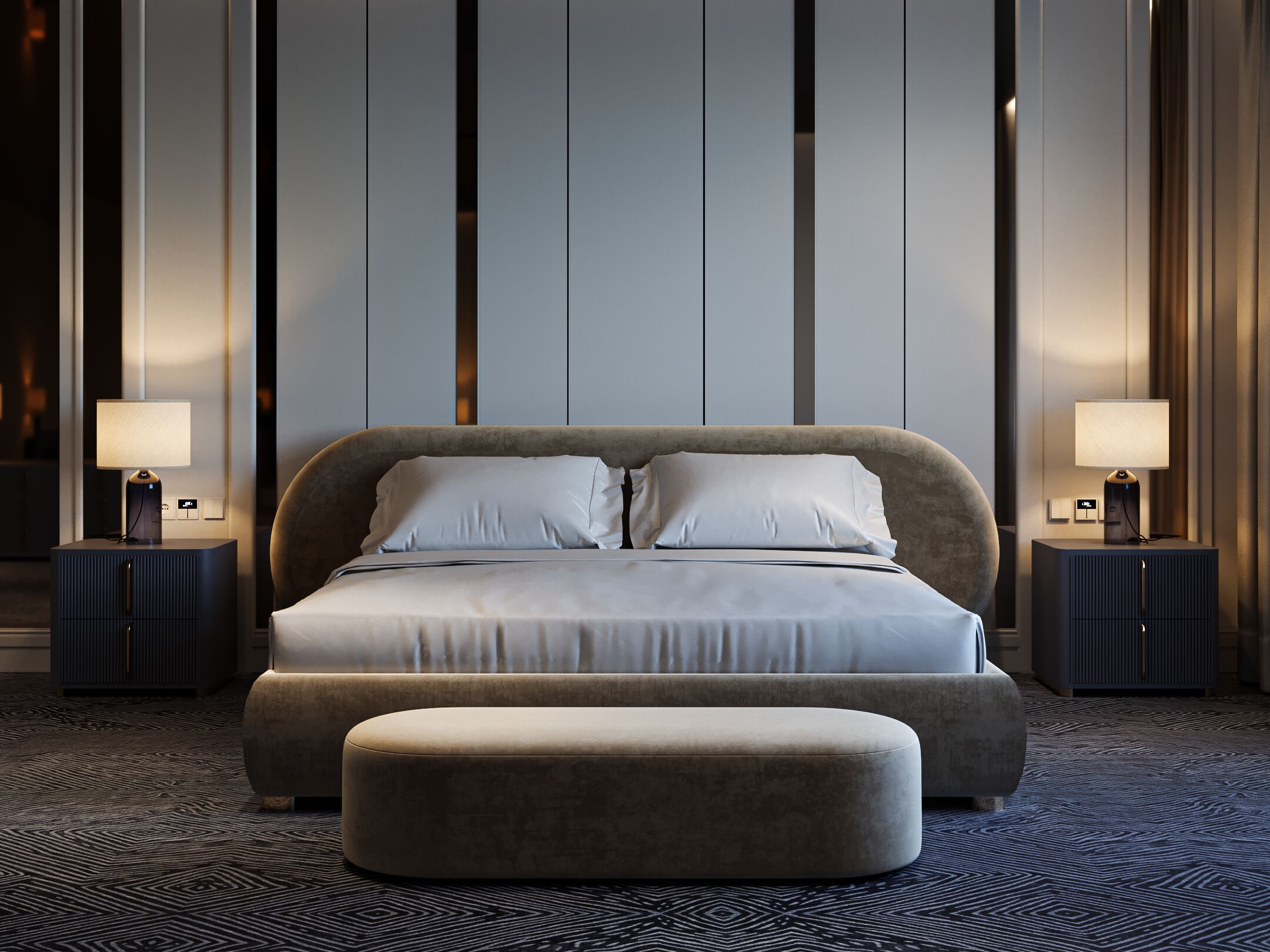 Двуспальная кровать из ткани с мягким изголовьем CASA +39 ENCORE Italia ARCH-00145703 - Вид №2