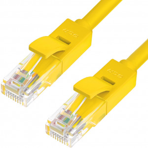 GCR-LNC02-20.0m патч-корд прямой 20.0m, utp кат.5e, желтый, позолоченные контакты, 24 awg, литой, , ethernet high speed 1 гбит/с, rj45, t568b Greenconnect