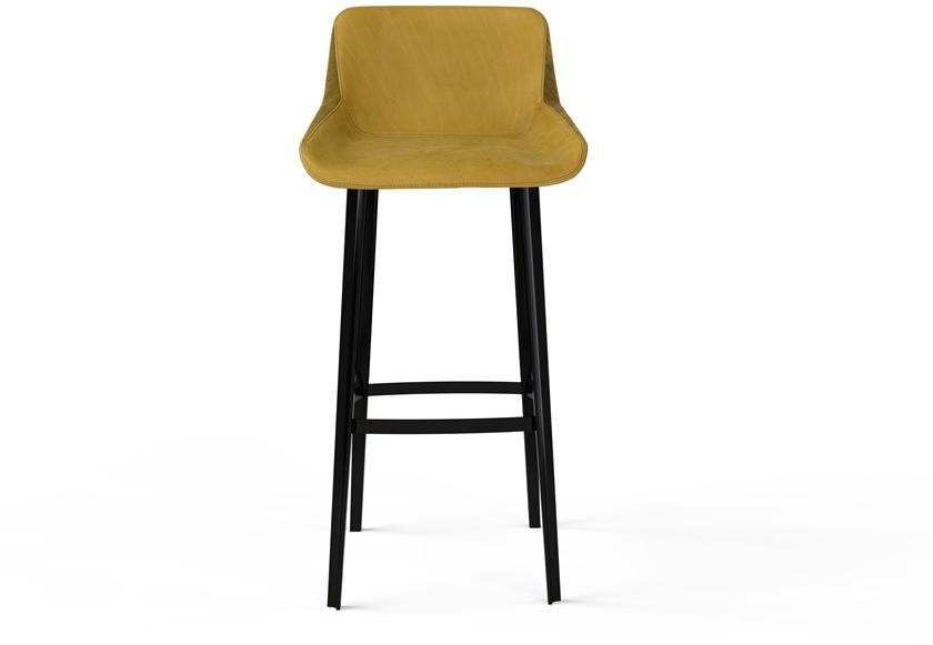 AMURA Высокий кожаный табурет со спинкой Panis sun-id-1385029 - Вид №2