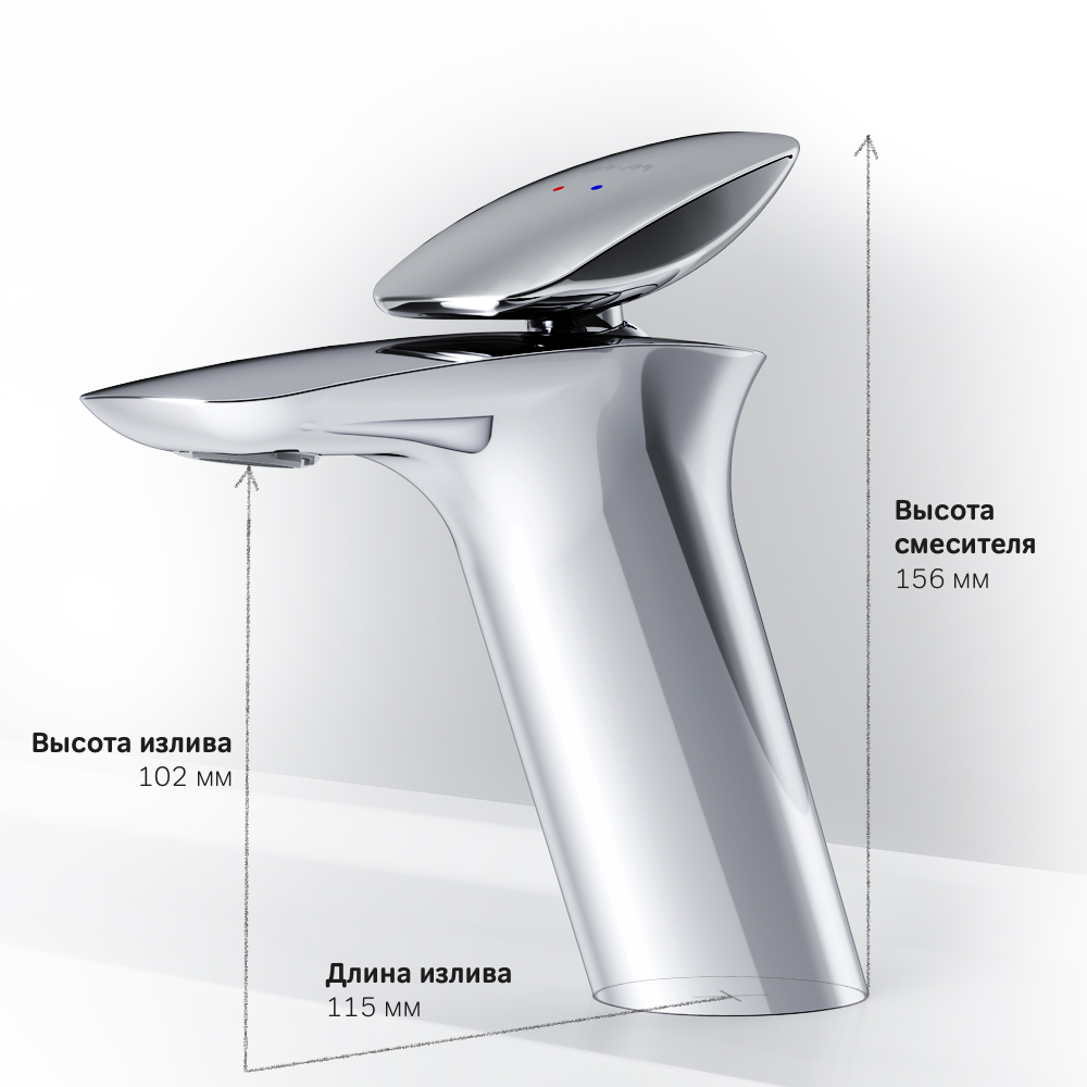 F70A82100 Spirit V2.0 смеситель д/умывальника с д/к хром шт AM.PM Spirit 2.0  - Вид №7