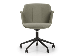 Тканевое вращающееся офисное кресло с колесами на насесте