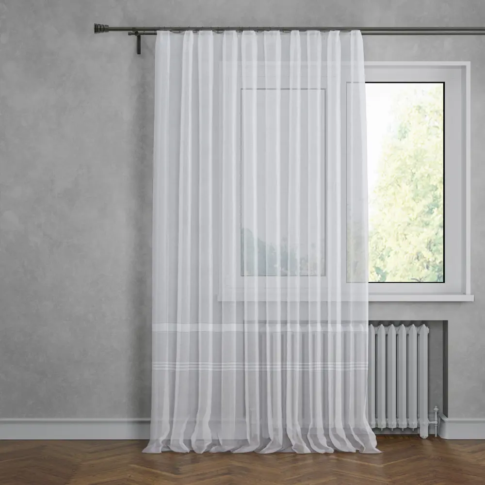 Santreyd Авиш: воздушный тюль с декоративной лентой 300×280 см 89376004 STLM-1330031