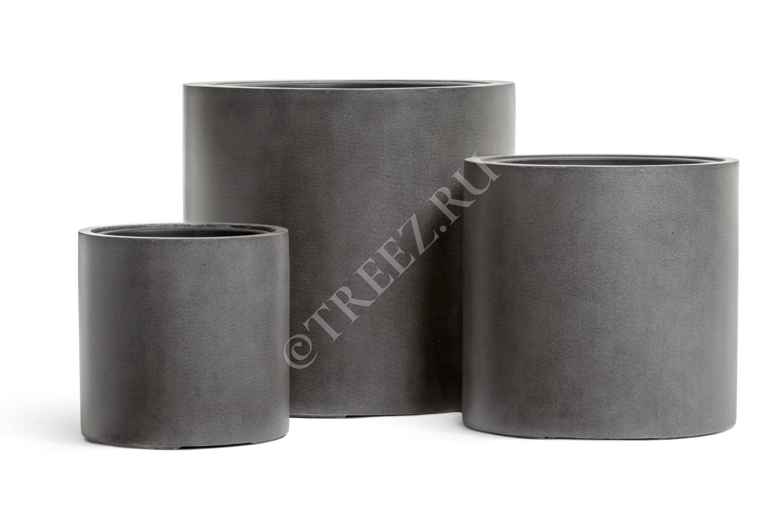 41.3320-02-028-GR-53 Кашпо  Effectory - серия Beton - Цилиндр Тёмно-серый бетон Цветочная коллекция 