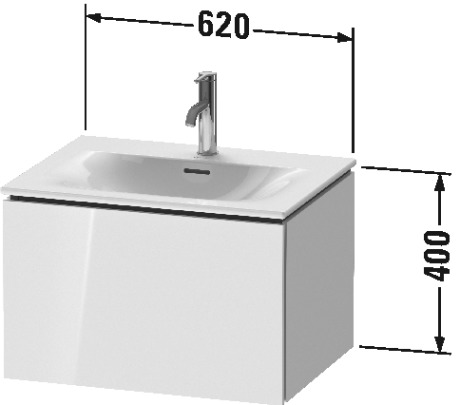 LC613505353 Тумбочка подвесная L-Cube #LC6135 620 x 481 мм Каштан темный, декор Duravit - Вид №1