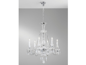 Стеклянная люстра с кристаллами