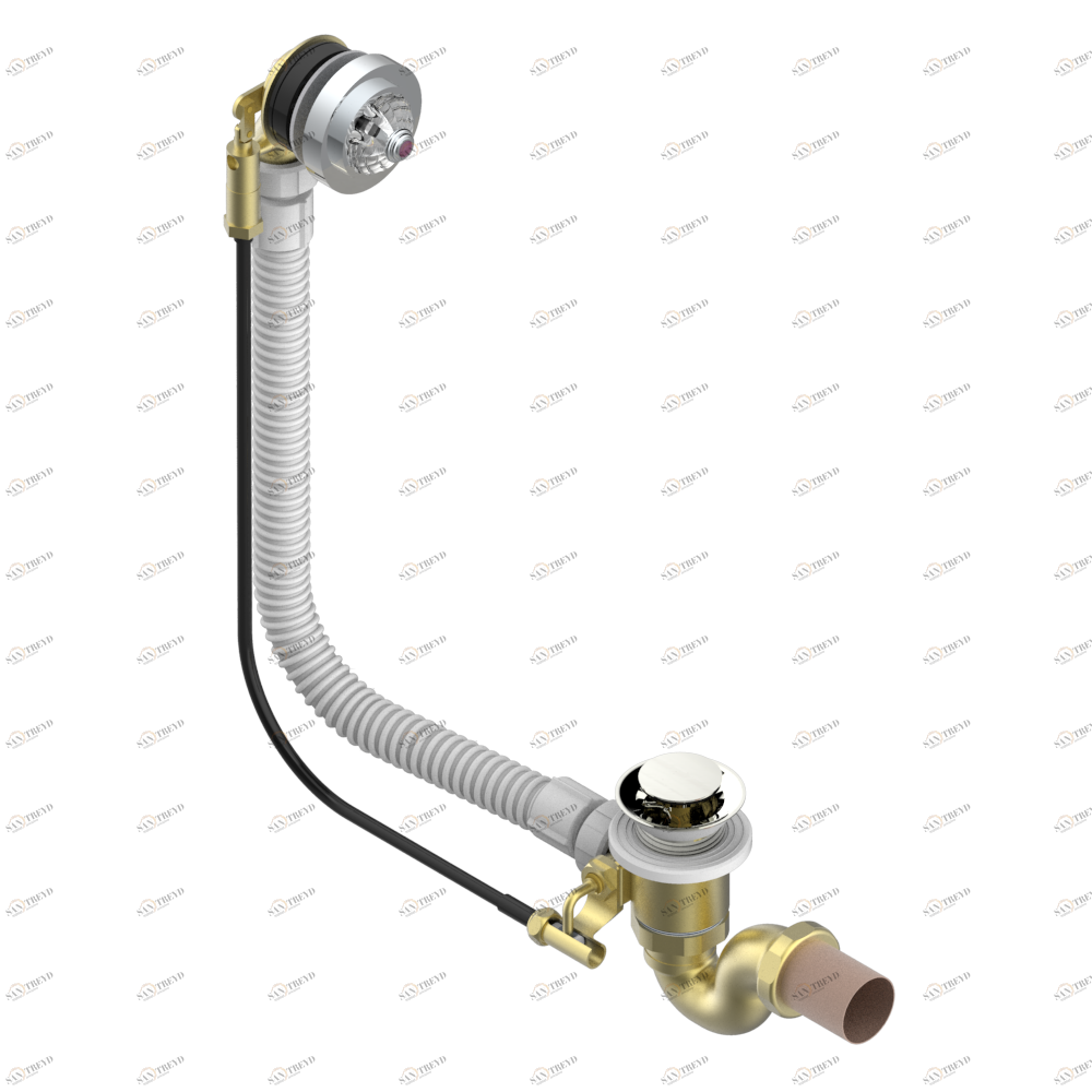A8B-300 Перелив для ванны - модель THG Thg-paris Vogue аметист Матовый никель A8B-300 CAT.C