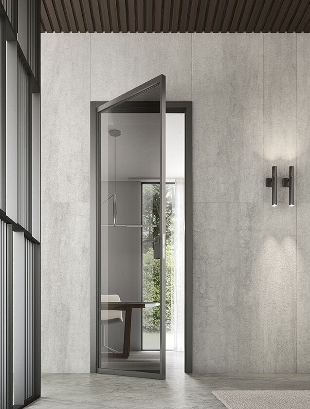 Алюминиевая и стеклянная распашная дверь с выдвижными петлями Venus Design Вера ARCH-00103141 - Вид №1