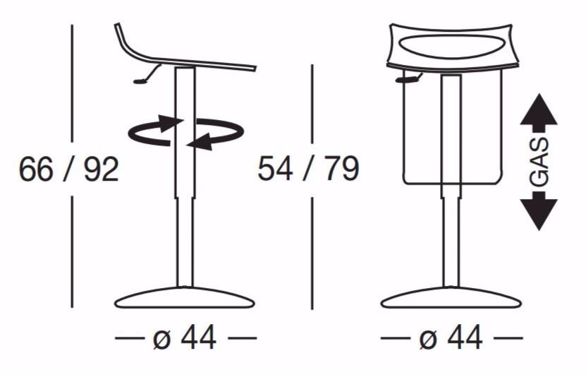 SCAB DESIGN Поворотный табурет с регулируемой высотой Diavoletto sun-id-1437243 - Вид №3