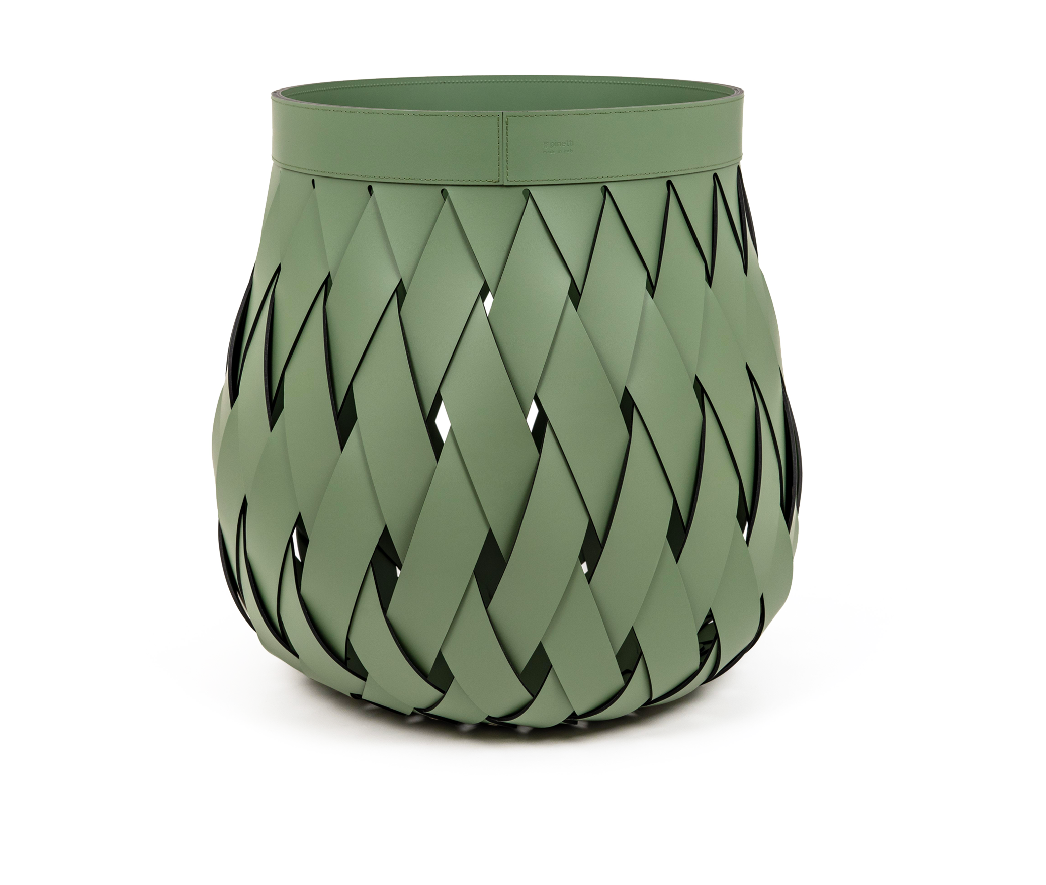 Корзина Canaria - Ø 40XH58 см / регенерированная кожа_персик Pinetti 00.1557.082.043