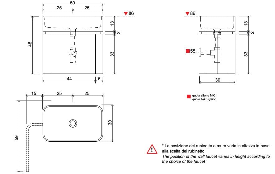 Подвесной умывальник с дверцей Nic Mini Living ARCH-00081701 - Вид №3