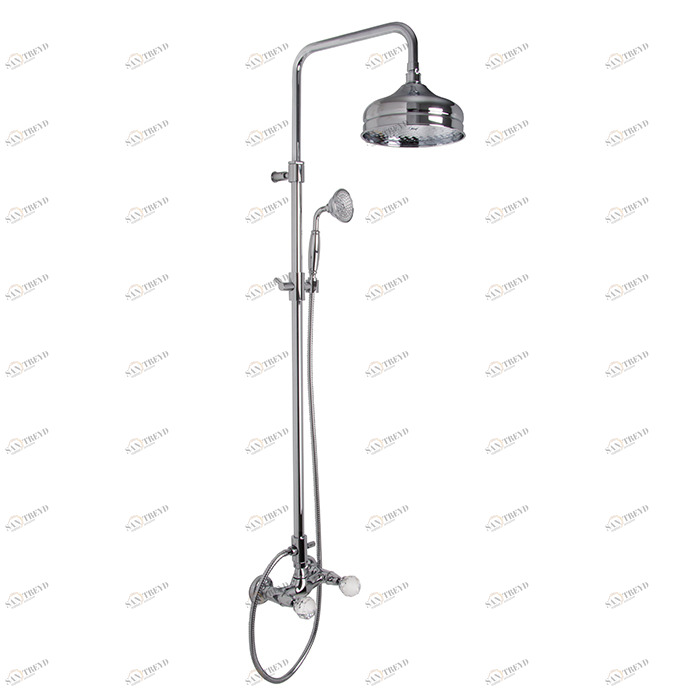F5085/2C Смеситель для душа внешнего монтажа с душевой штангой, верхним душем и душевым комплектом FIMA CARLO FRATTINI Elizabeth Chic 