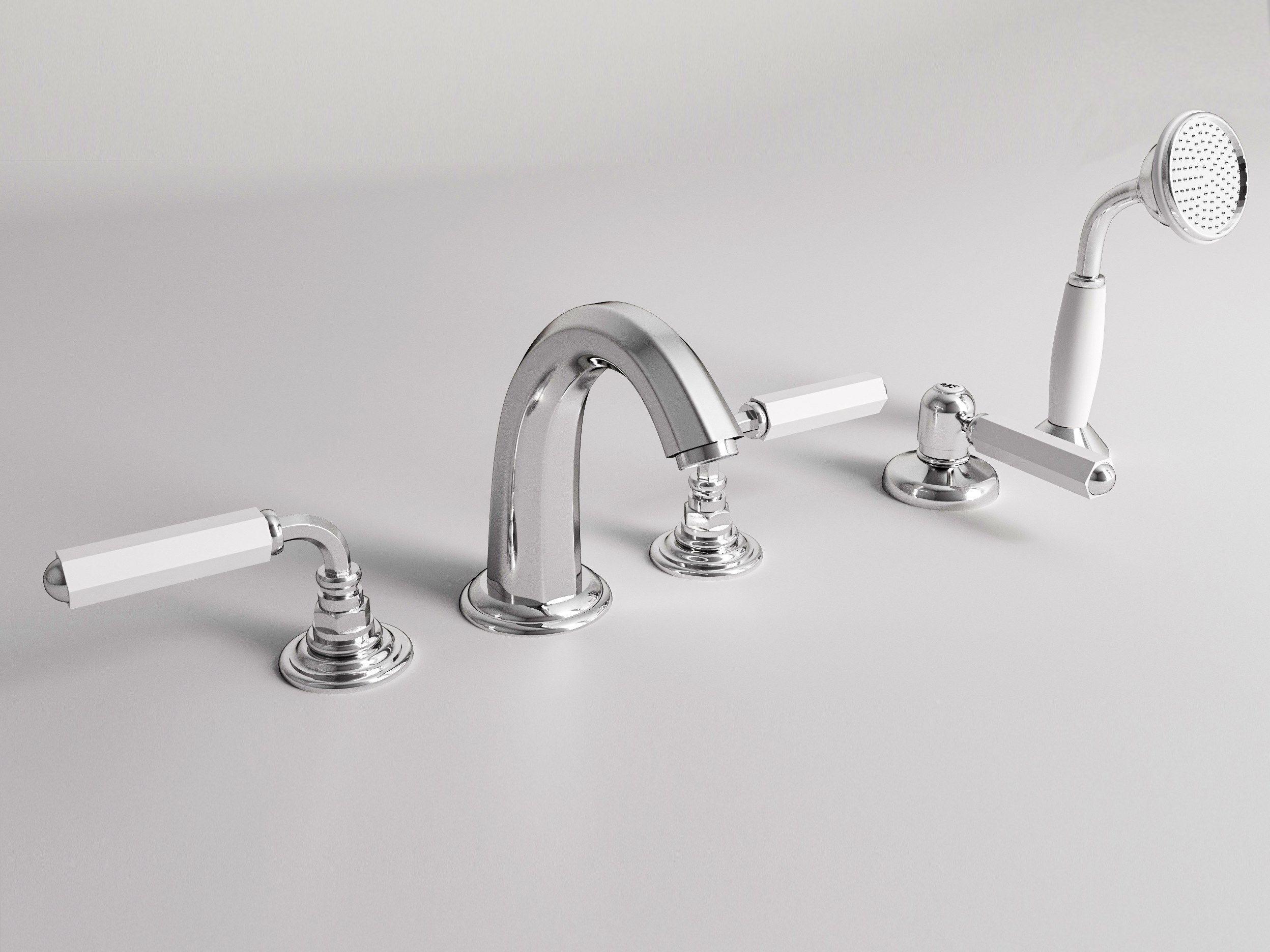 Набор ванн с 5 отверстиями с отдельными розетками Park Avenue Dark White ARCH-00091908 - Вид №1