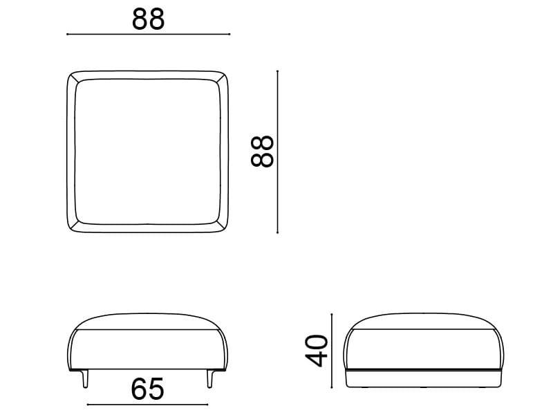 Ткань квадратный сад пуфик Arper Ralik ARCH-00108133 - Вид №4