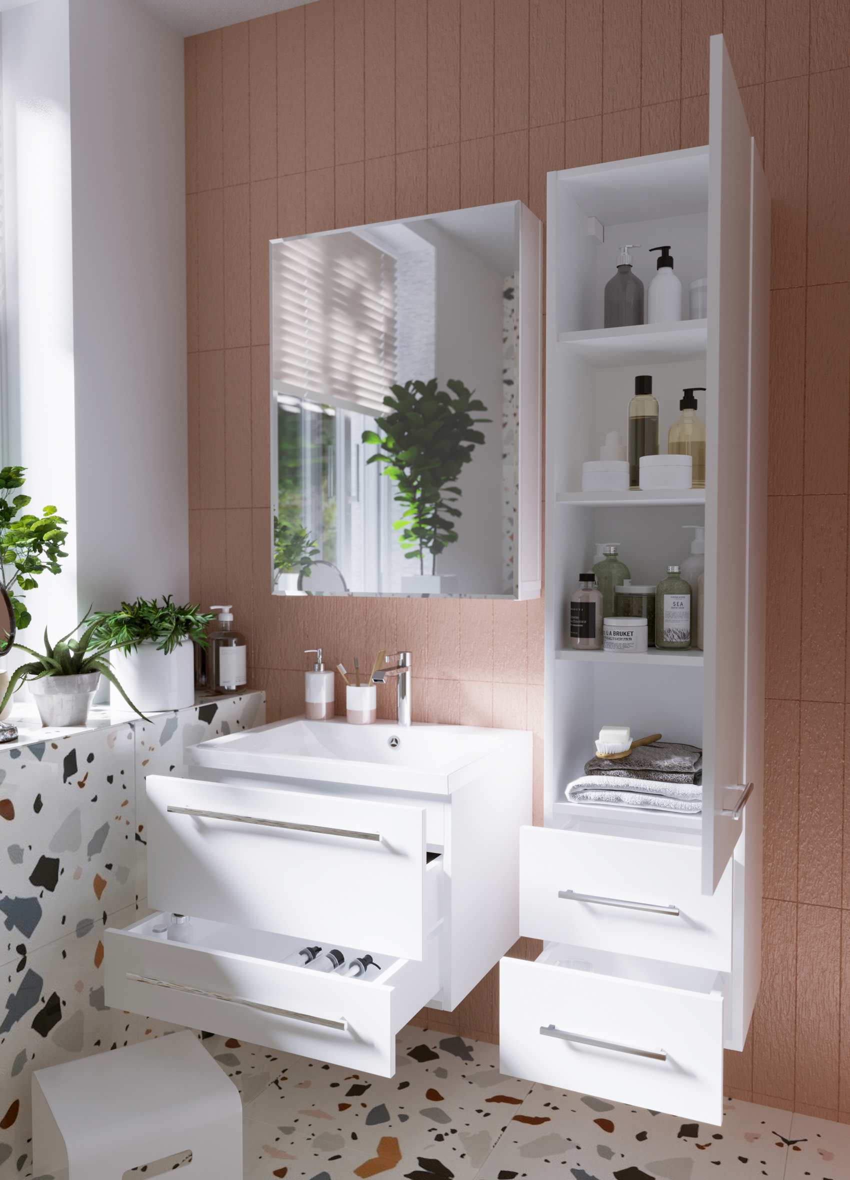 У23256 Шкаф - Пенал Соната 35П, 1д, 2я, Белый глянец 1 Marka Соната  - Вид №9