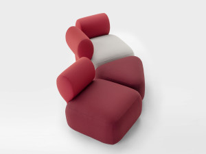 Модульный изогнутый диван из ткани