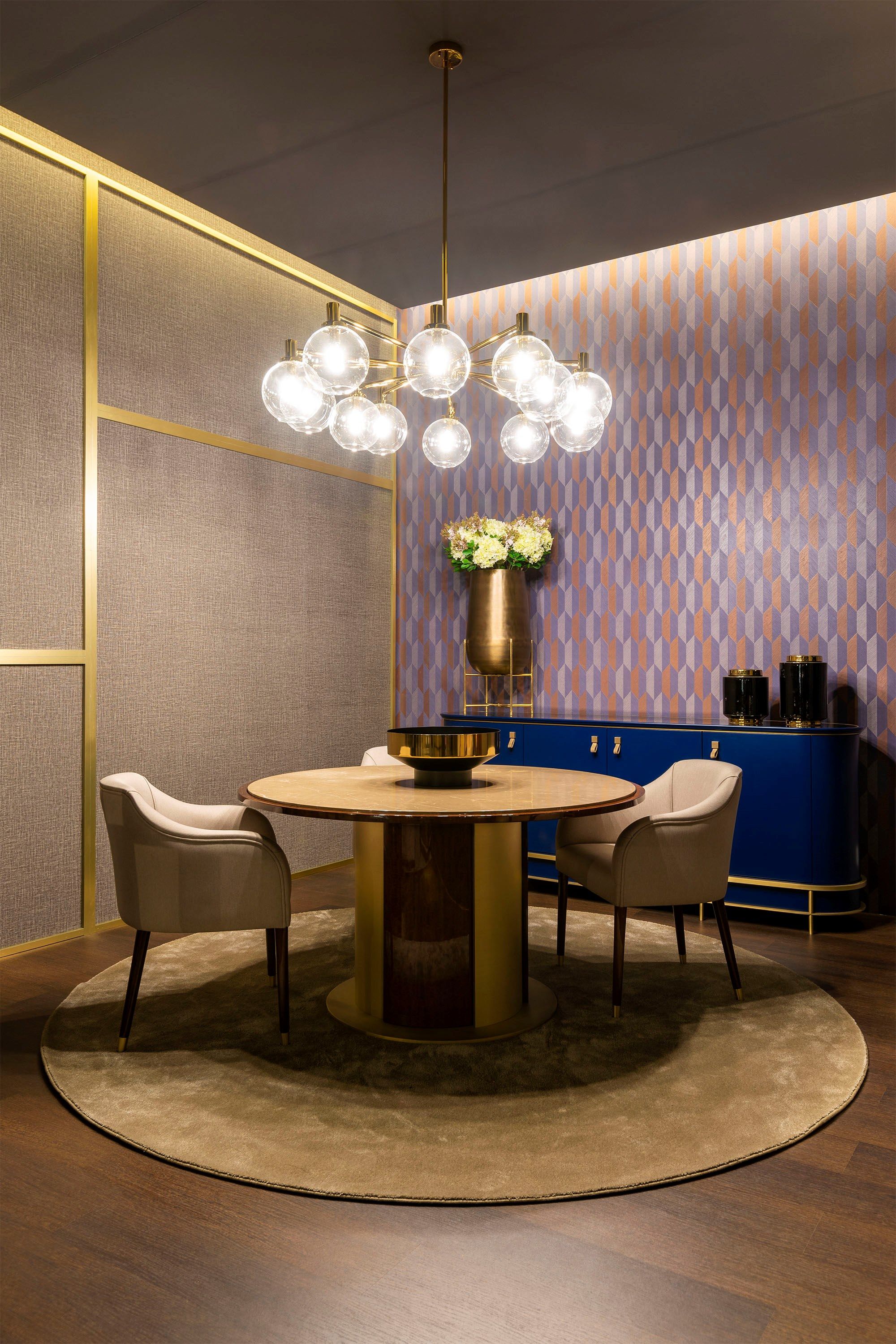 Круглый обеденный стол из эвкалипта и мрамора Stylish Club ARCH-00070671 - Вид №3