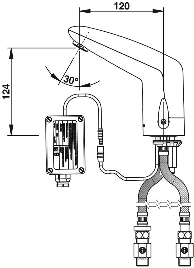 Бесконтактный смеситель с рычагом, питание от сети Presto VOLTA 55150 55150.0 - Вид №1
