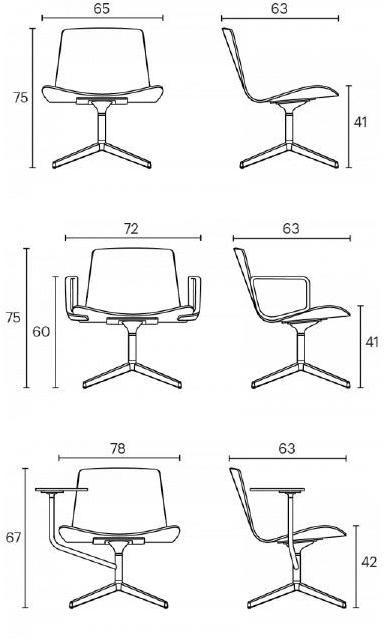 ENEA Кресло с обивкой из ткани с 4 спицами Lottus lounge sun-id-1429077 - Вид №15