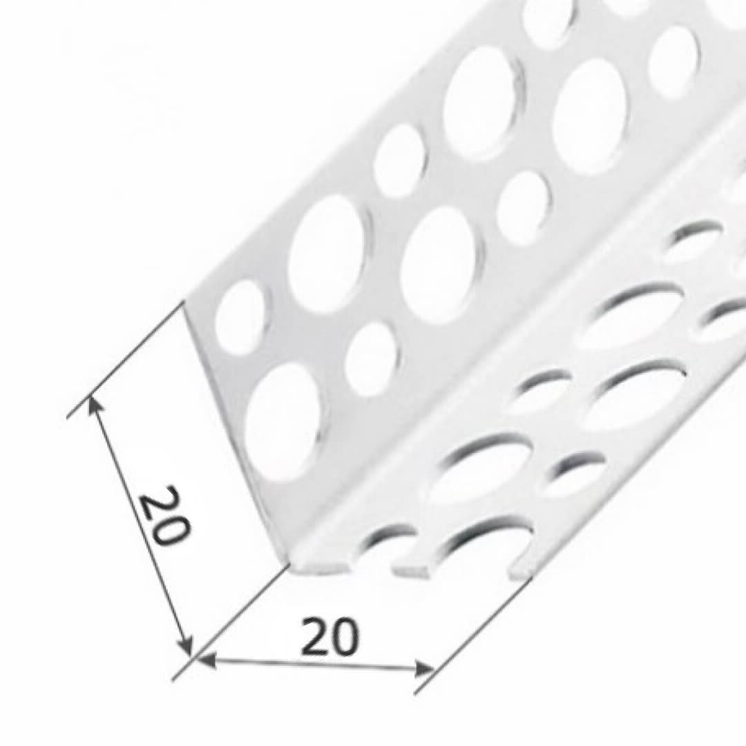 Угол перфорированный белый ПВХ 20х20х3000 (50) РСП STELLA STSR-517