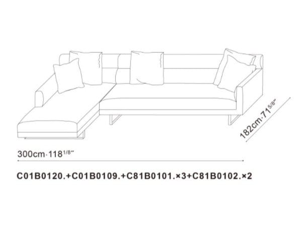 Тканевый диван с полуостровом CAMERICH Amor ARCH-00139214 - Вид №1