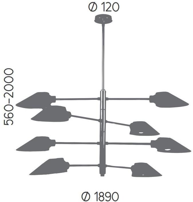 Aromas del Campo Регулируемый металлический подвесной светильник Cohen + C1122/8  - Вид №2